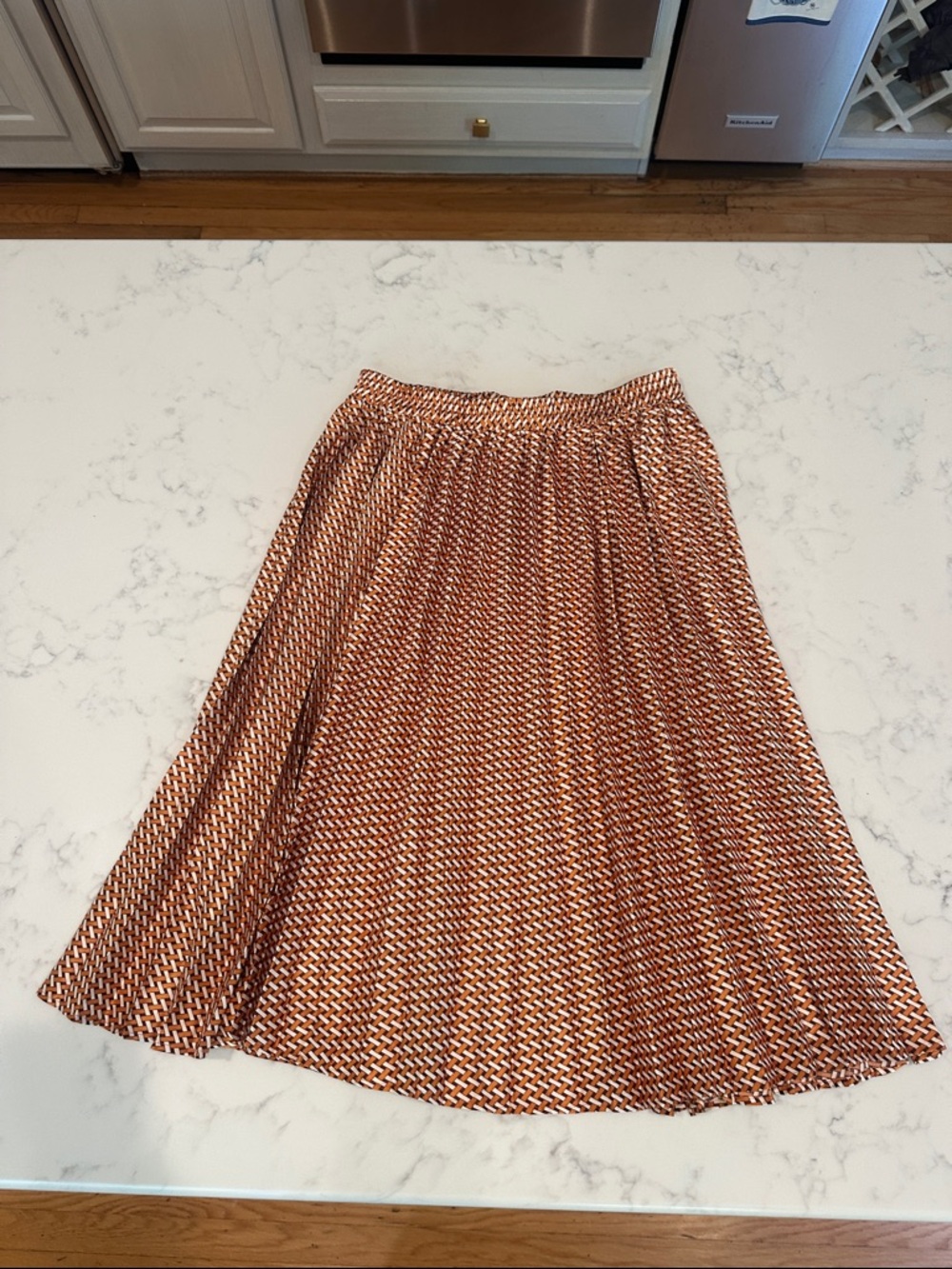 Monteau Rust & Cream Patterned Circle Skirt